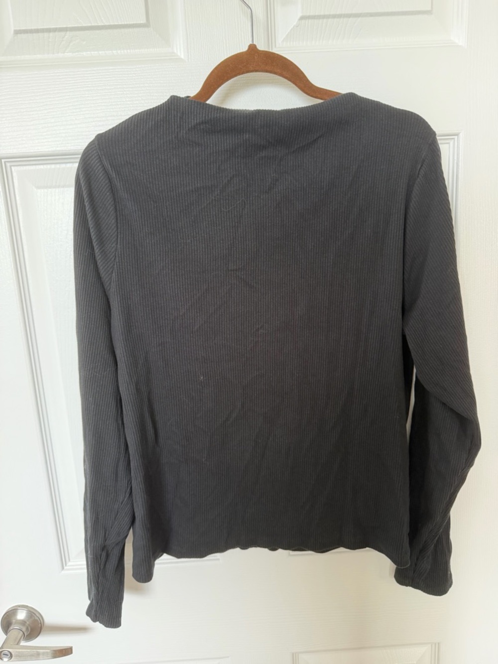 J. Crew Black Ribbed Long Sleeve Top